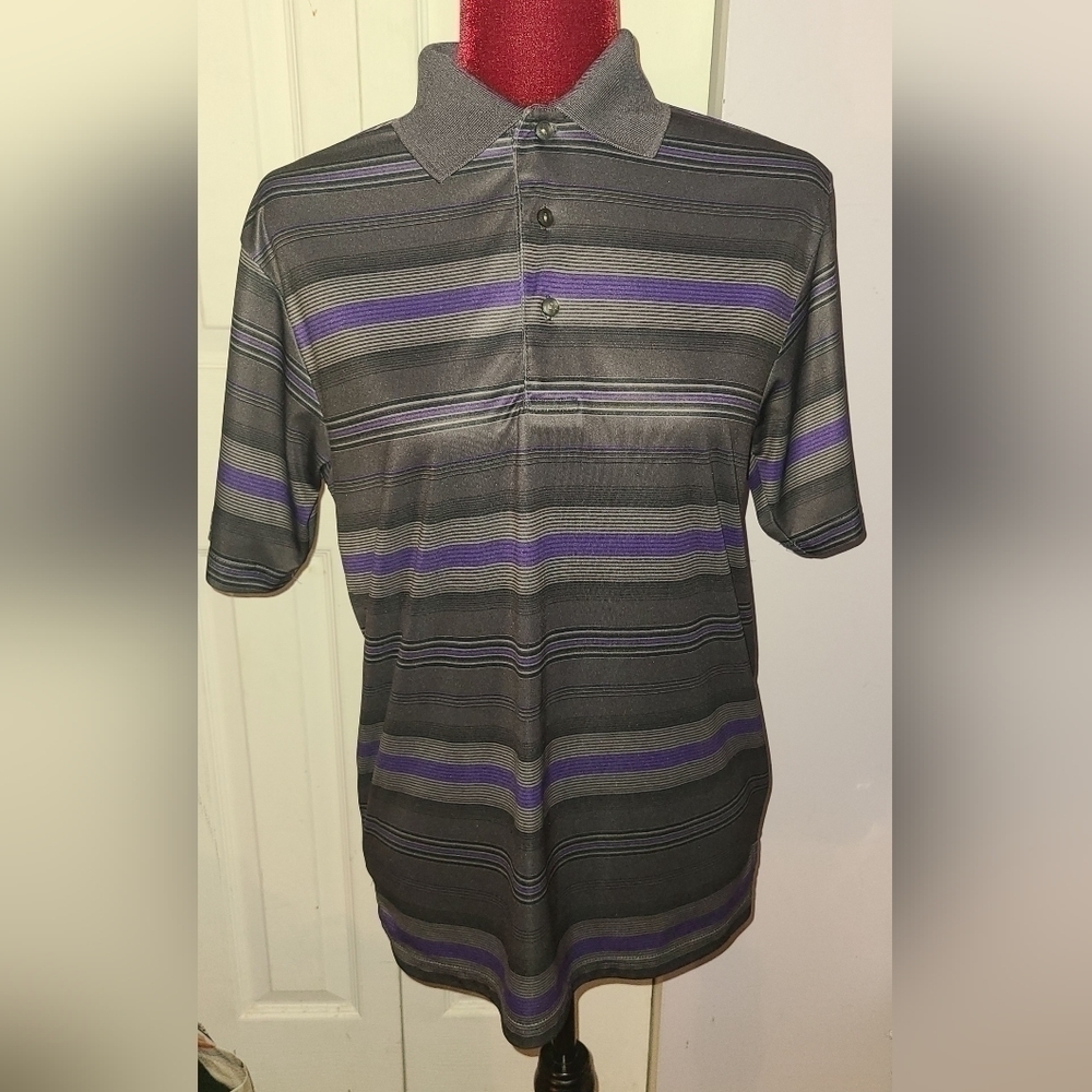 3 Ben Hogan Performance Golf Mens Polo Shirt Short Sleeve Blue Tan Small